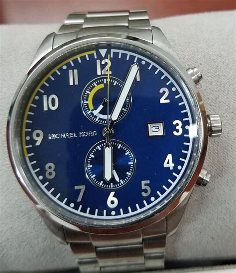 Men's Saunder Chronograph Stainless Steel Blue Dial Watch